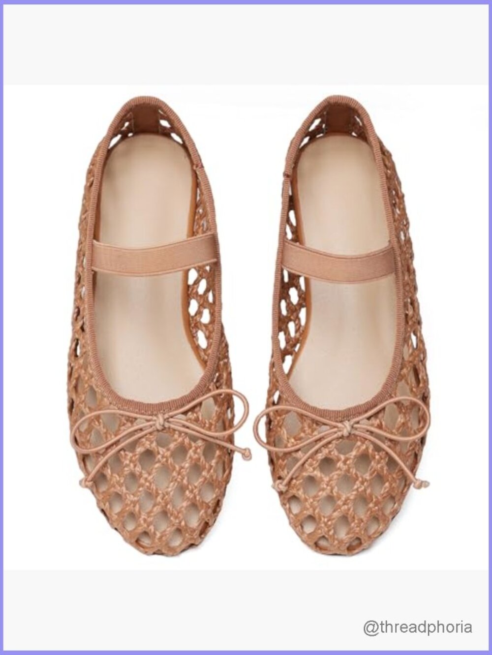 Woven Ballet Flat Shoes Round Toe Mary Janes Elastic Band Dressy Comfortable - Picture 4 of 7